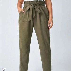 Army green size 1XL high waisted pants from SHEIN